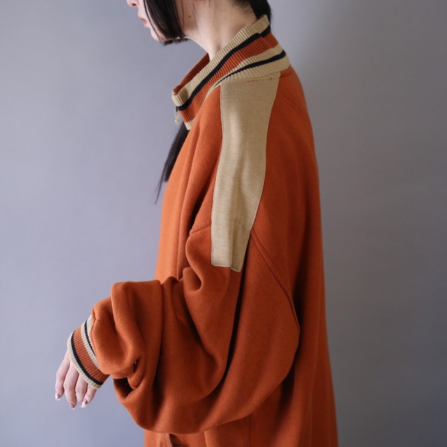 XXXL super over silhouette sweat fabric high-neck jacket