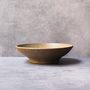 【 やちむん】FUCLAY 沖縄県今帰仁の窯 やちむん 深皿 Mサイズ ブラウン スープ　【fuc-potabrn】