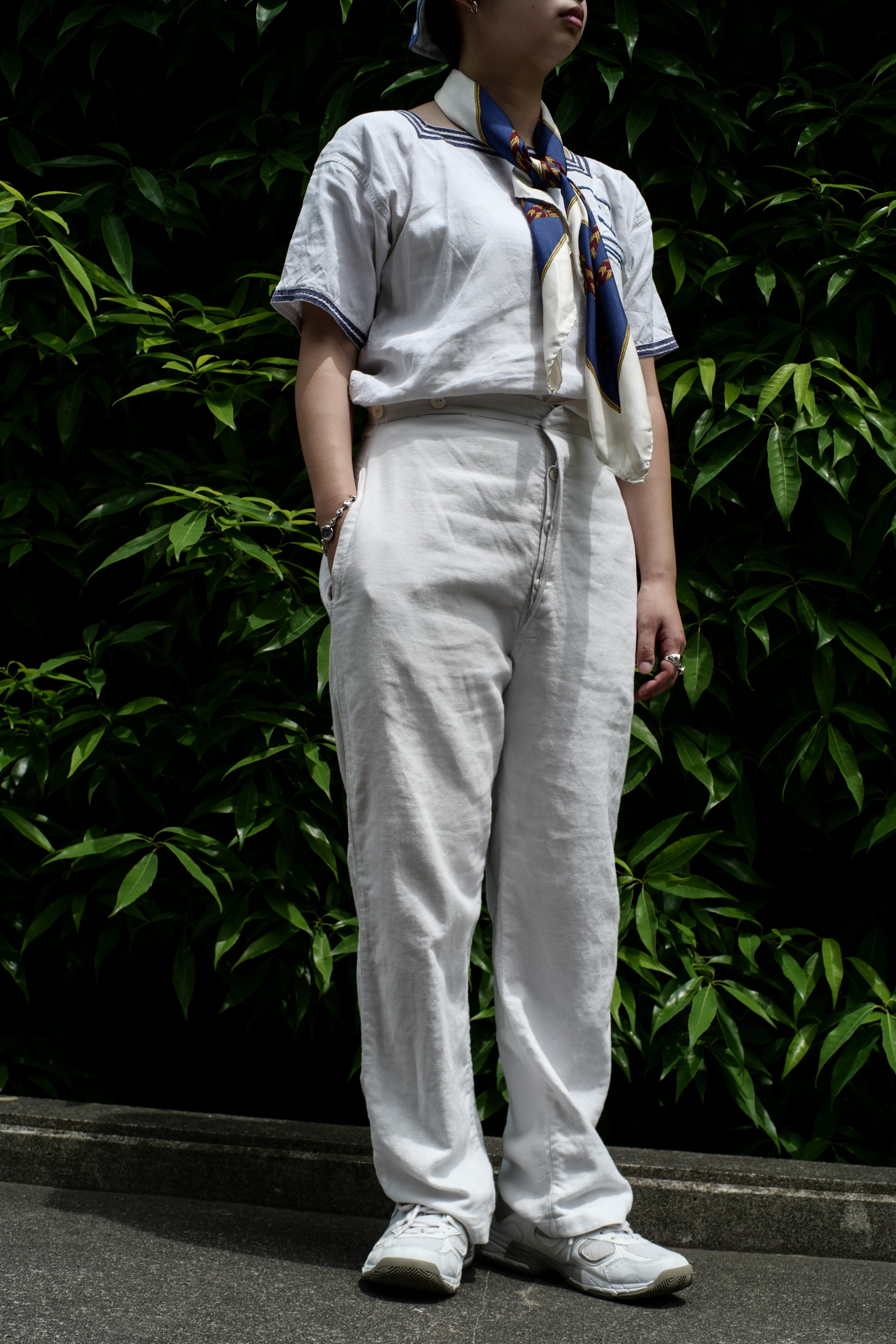 1930s フランス　ヴィンテージ　ボージョン　白パンツ 1930s フランス ヴィンテージ ボージョン 白パンツ