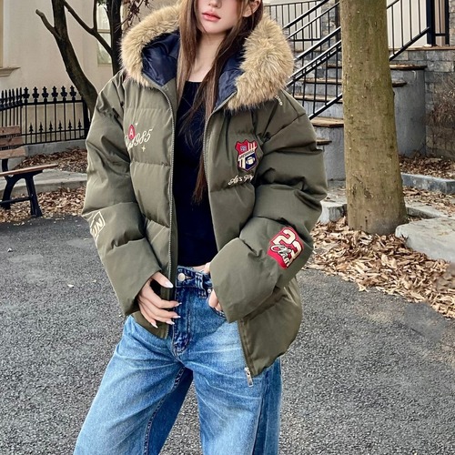 ミリタリーパッチフードボリュームアウター 3col   R01316