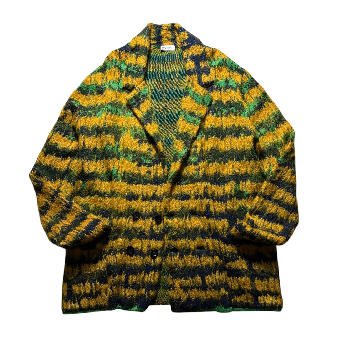 SAINT LAURENT PARIS double breasted mohair knit jacket