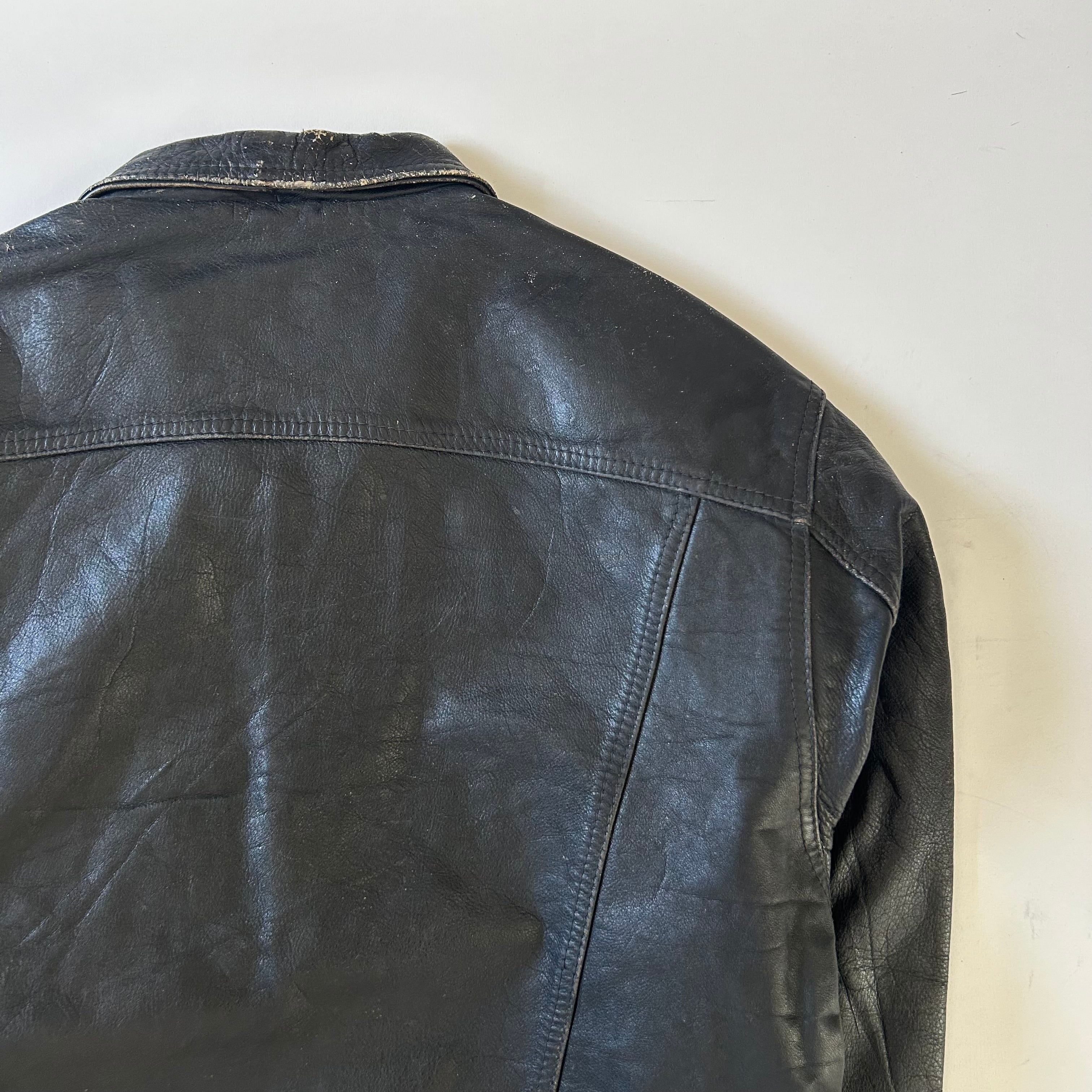 フクスキ~90s Levi's / leather jacket 90s Levi's Leather Trucker Jacket Made in Italy | DOCK_Vintage