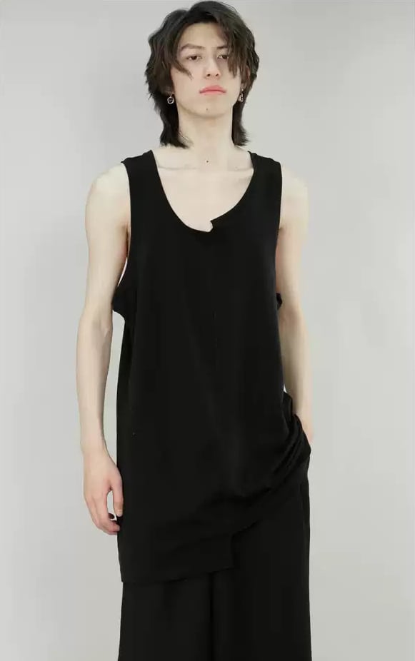 【ORV0088】Irregular Loose Layered Lyocell Vest