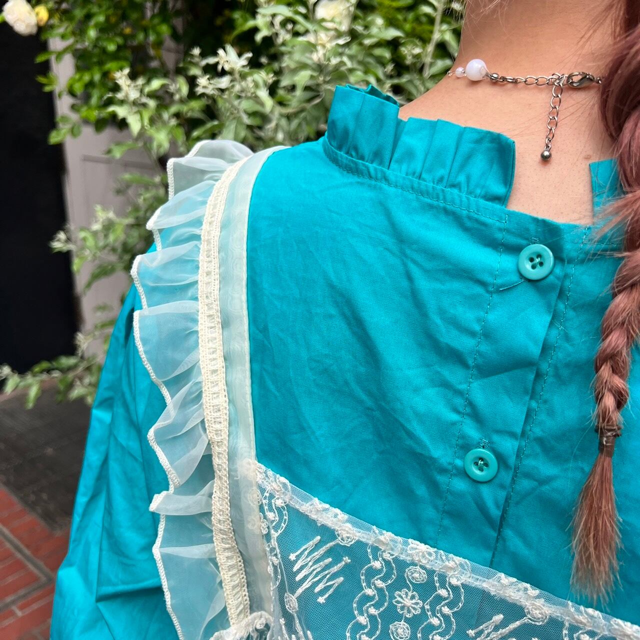 ボトルネックバックボタンワンピース_LN02152