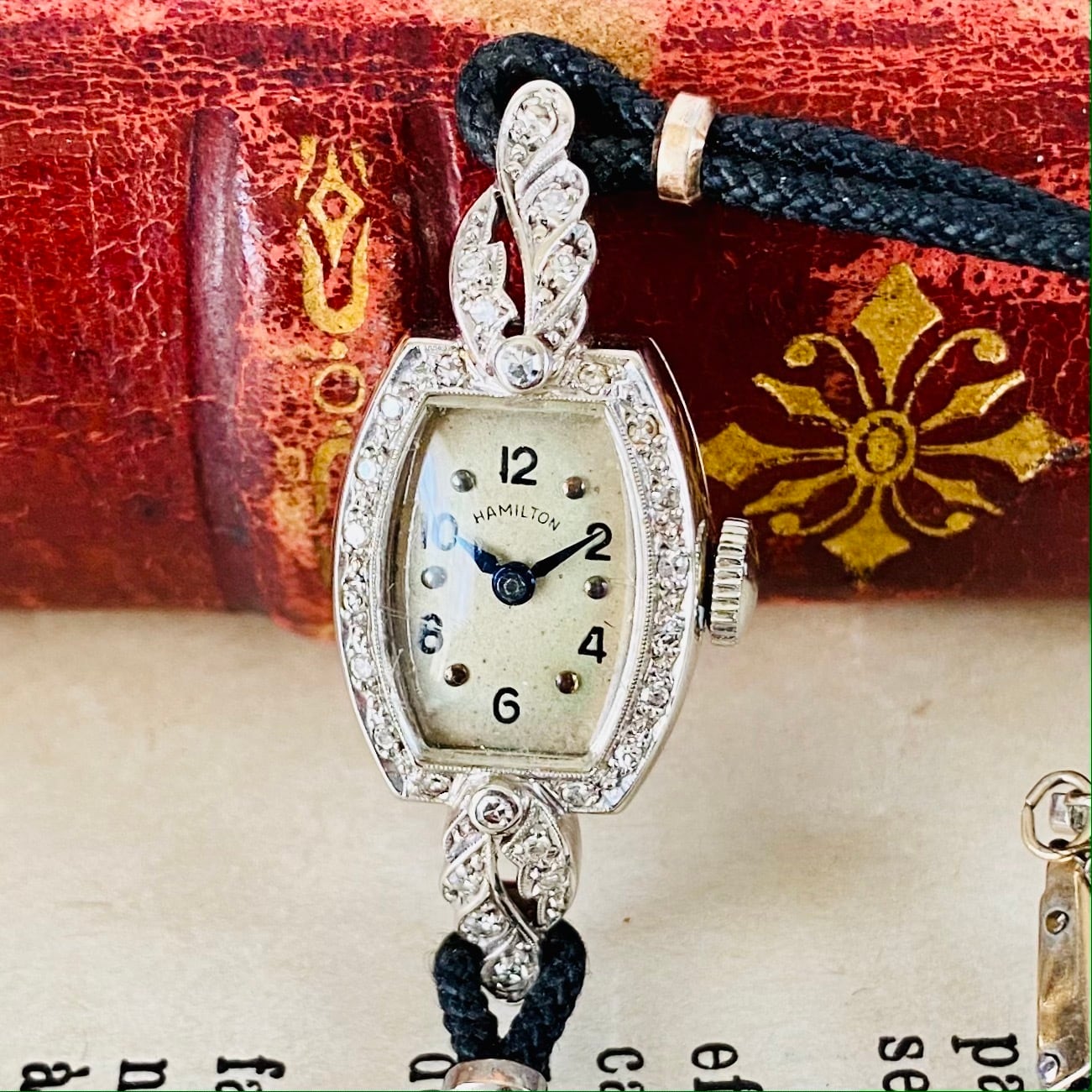 ハミルトン ダイヤ 14ｋ 金無垢 アンティーク 腕時計 手巻き