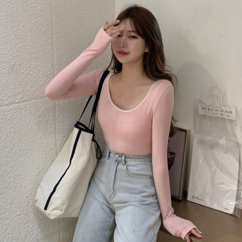 Tシャツ シャツ スプリングカラーラウンドネックトップス 春物 Oネック YY-ファッション466380679