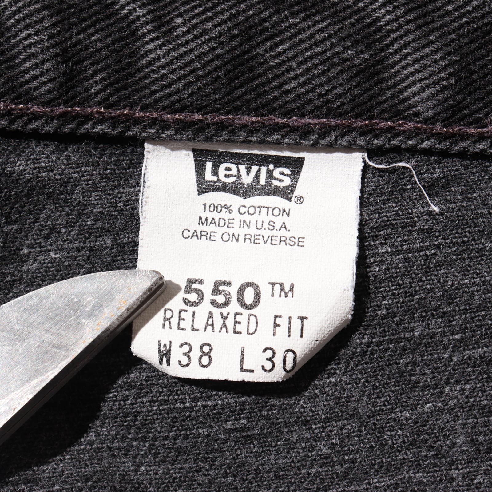 美品 Levi’s 550 米国製 サルファ染め ブラックデニム 34×30カラーブラック