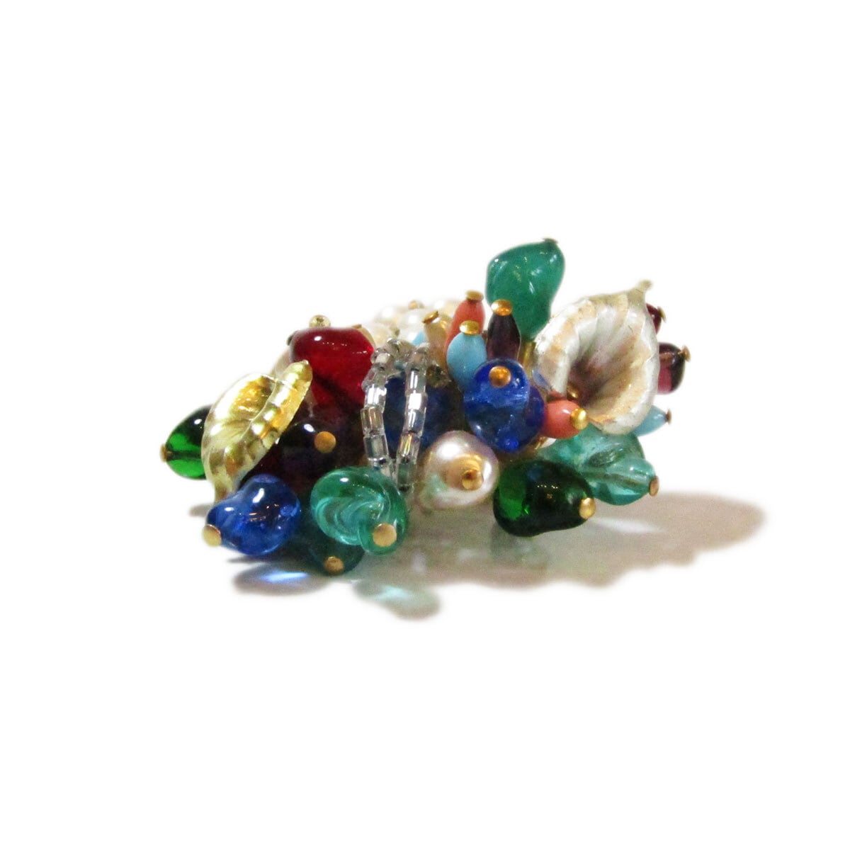 美品　Ornella オルネラ　パールブローチ　イタリア　コスチュームジュエリー Italy 「Ornella Bijoux」 Vintage flower basket brooch | PANIC ART