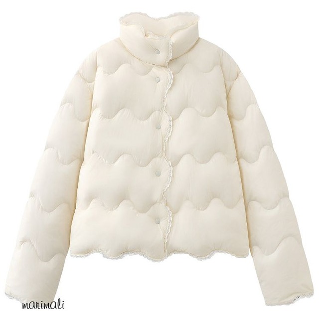 スカラップ ヘムレース ダウンジャケット 3color 26004