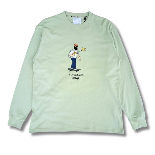 WHAT IT ISNT gonz skateboarder ロングTシャツ (light khaki)