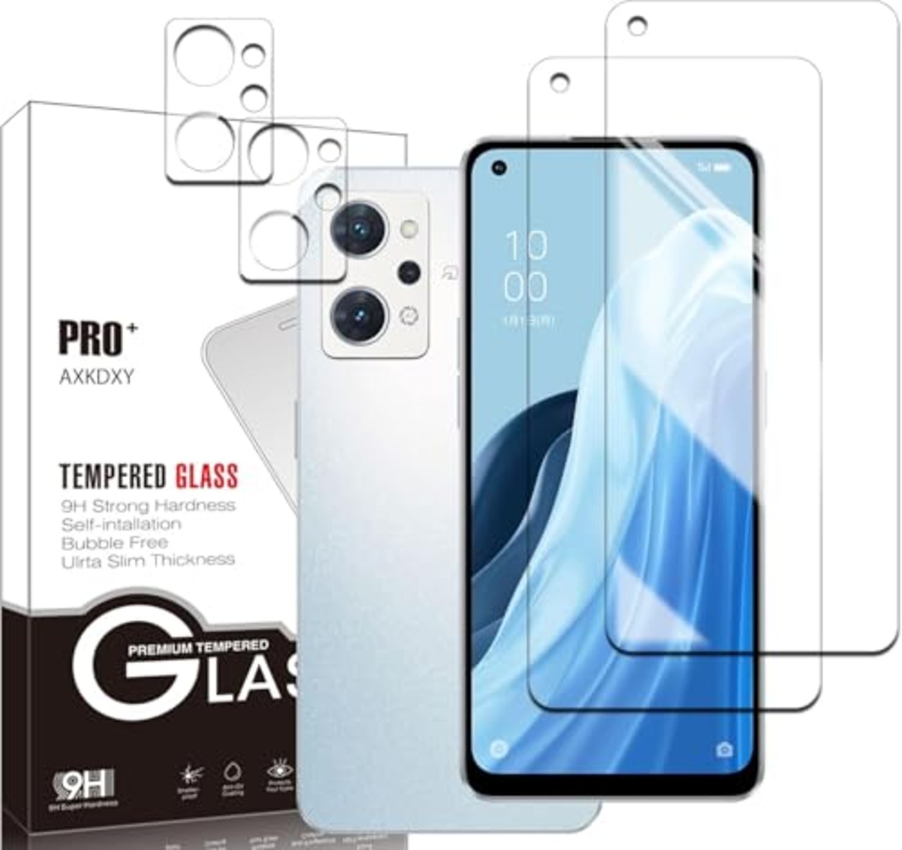 【2+2枚セット】OPPO Reno7 A / Reno9 A 用のガラスフィルム フィルム(2枚) + レンズ保護フィルム (2枚) 強化ガラス液晶保護フィルム液晶 ガラス ケース フィルム 硬度9H?指紋防止?気泡なし?貼り付け簡単 OPPOReno9A / OPPOReno7A OPG04 用の