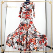 社交ダンス 衣装 スタンダード セットアップ ツーピース レッスンウェア 女性用 レディース オールシーズン mille feuille 黒 赤 白 ブラック系 ホワイト系 レッド系 オレンジ系 グレイ系 グリーン系 キラキラ 社交ダンスウェア