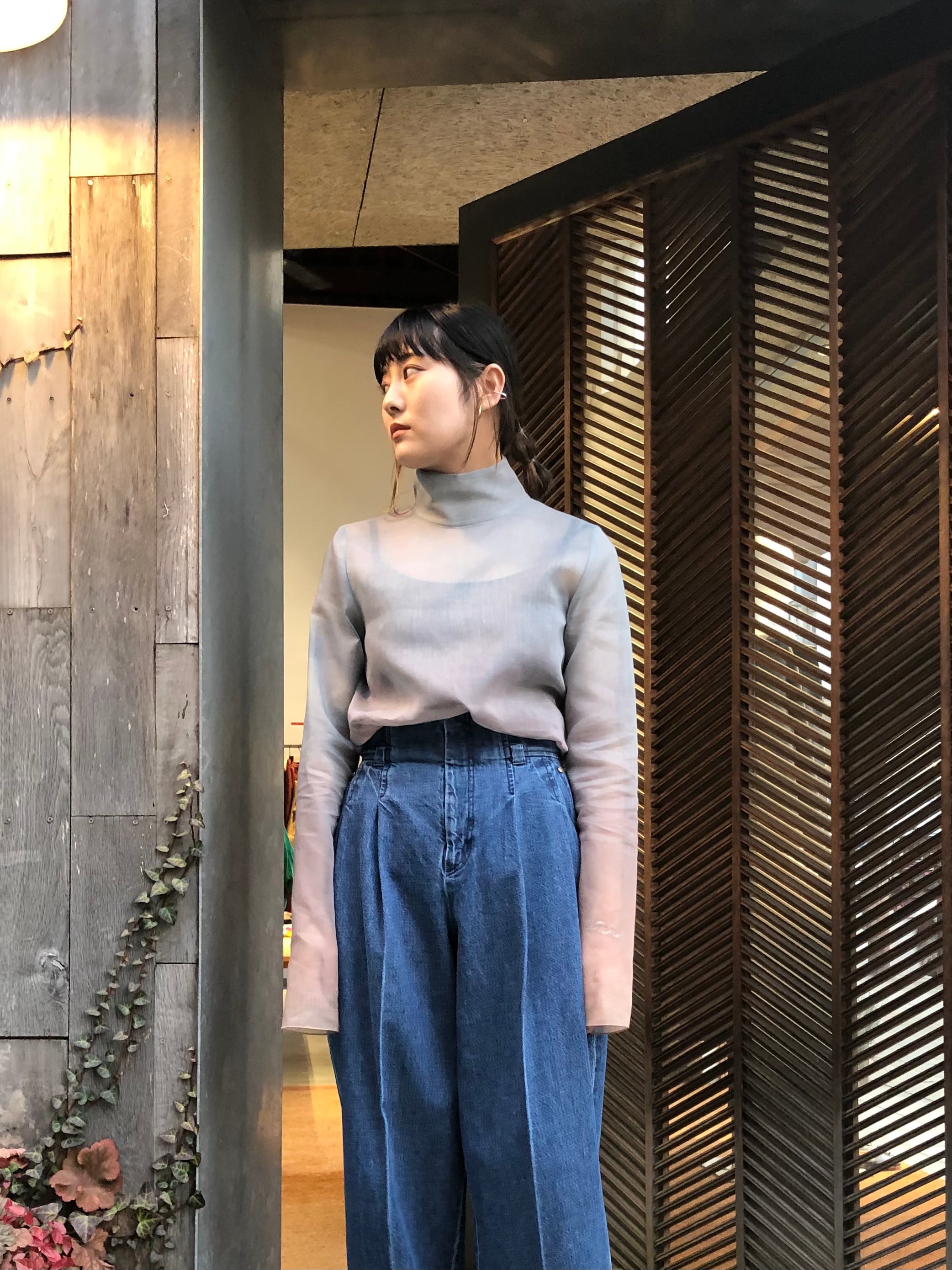 leinwande 美品 pleats jersey tops ラインヴァンド-