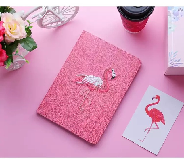 ★送料無料★ ipadケース  フラミンゴ ピンク PU レザー 革 かわいい おしゃれ タブレットケース  保護 カバー タブレット ipad Air mini pro
