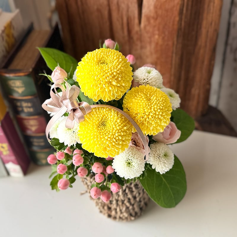 しょりん❣️お月見アレンジ❣️ まんまるぽんぽん お月見アレンジ」〜おうちでお月見〜 | 花と植物の