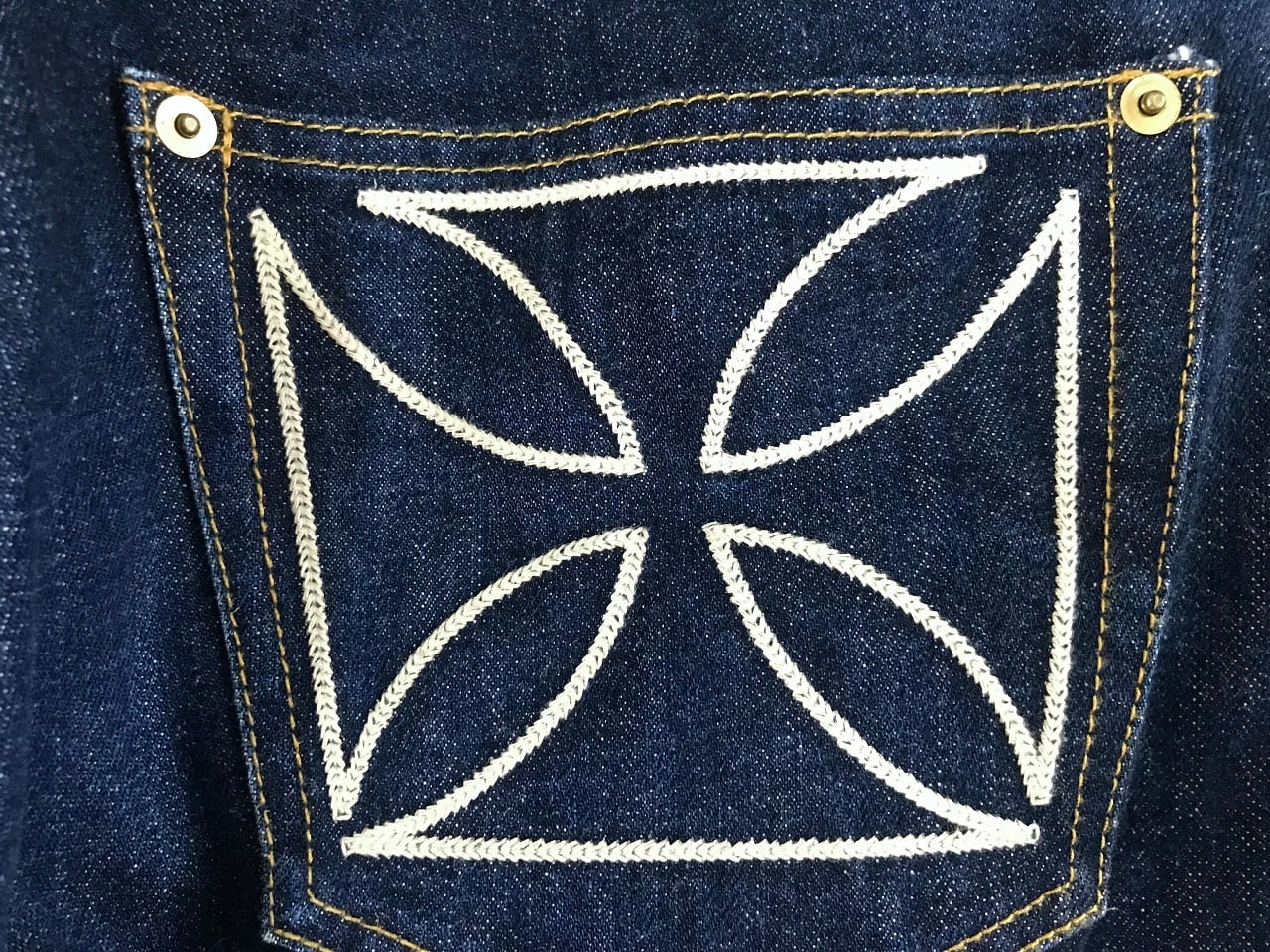 GANGSTERVILLE by GLAD HAND Thug Denim ”IRON CROSS” MADE IN JAPAN