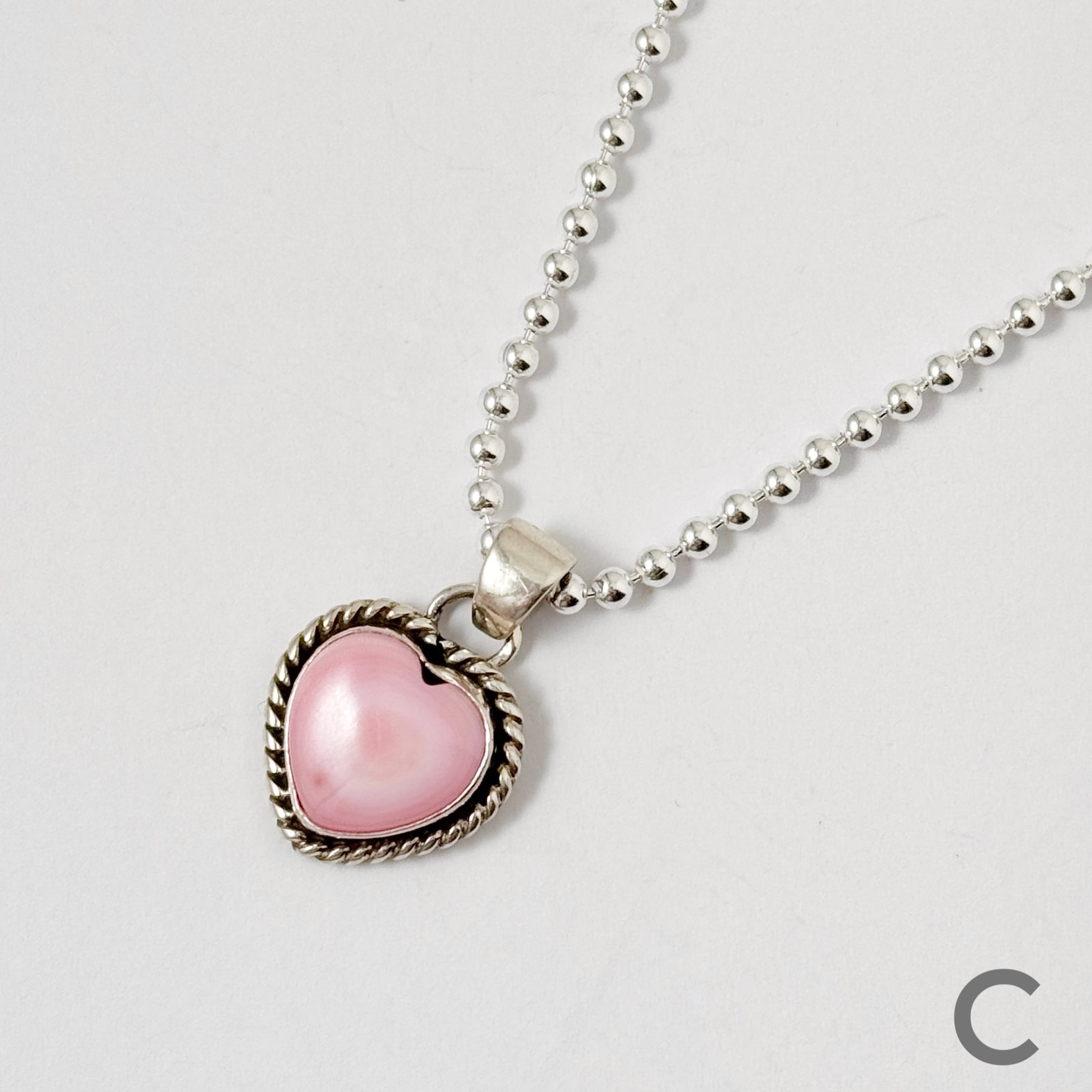 Indian Jewelry 》ハート コンクシェル ペンダント ネックレス