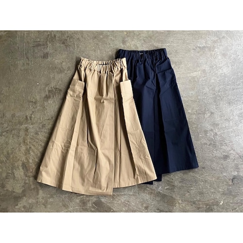 nicholson&nicholson(ニコルソン＆ニコルソン) 『BARTON-GABA』Cotton Nylon A Line Easy Wrap Skirt