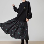 Spring Black Patchwork Crochet Sweatshirt Dress (ME298)