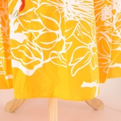フラダンス 衣装 ワンピース ドレス メネフネプランテーション オレンジ系 MENEHUNE PLANTETION 日本製 フリル かわいい 華やか 鮮やか 明るい 橙 白 赤 ハワイアン アロハ ハワイアンプリント フラ ダンス レッスン 練習 おしゃれ