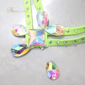 社交ダンス 衣装 スタンダードドレス ワンピース ドレス スタンダード フロート レース フリル 黄緑 蛍光 ホワイト 白 デモ 競技 ダンス パーティ 発表会 グリーン系 蛍光カラー ふんわり 華やか コスチューム フェスティバル 舞台衣装 発表会用 デモ用衣装 ダンス衣装 社交ダンス用 フェミニン 可愛い 競技用