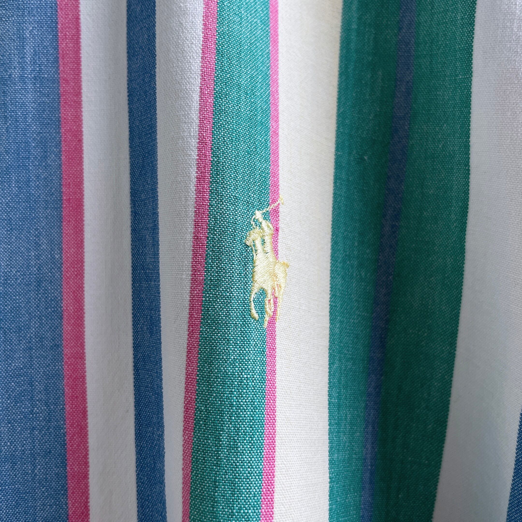 Ralph Lauren mulch pastel color cotton stripe shirt