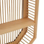 壁掛け 棚 竹製 ラタンシェルフ 書籍 アートワーク スタイリッシュ カフェ リビング 寝室