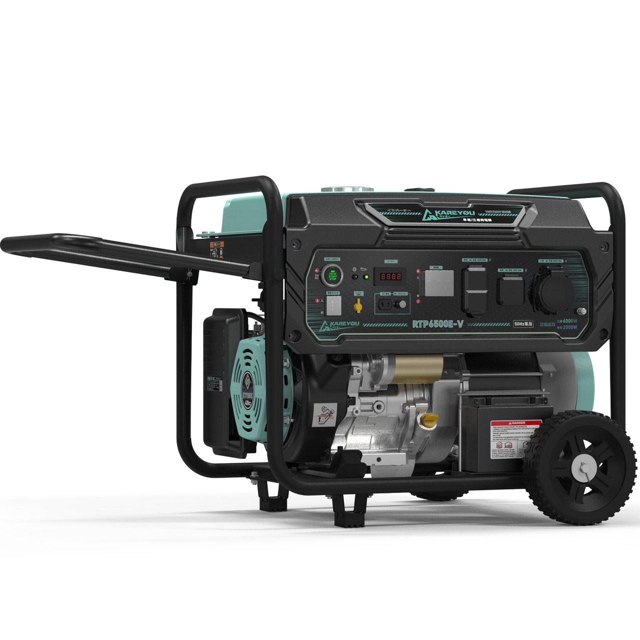 【単相100V・三相200V対応】6.5kW ガソリン発電機 セル・リモコン始動 YH190F 420cc 大容量25Lタンク ワンプッシュ始動 三相発電機 業務用発電機