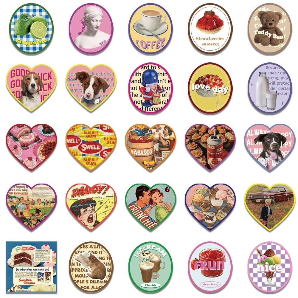 2.ポップ・ファンシー系シール リパック品 2種類 海外製 ステッカー