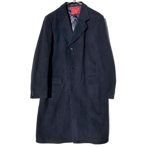 [Marshall Field & Company - Made In ENGLAND] Pure Cashmere Wool Chesterfield Coat [1970s-] Vintage Wool Coat