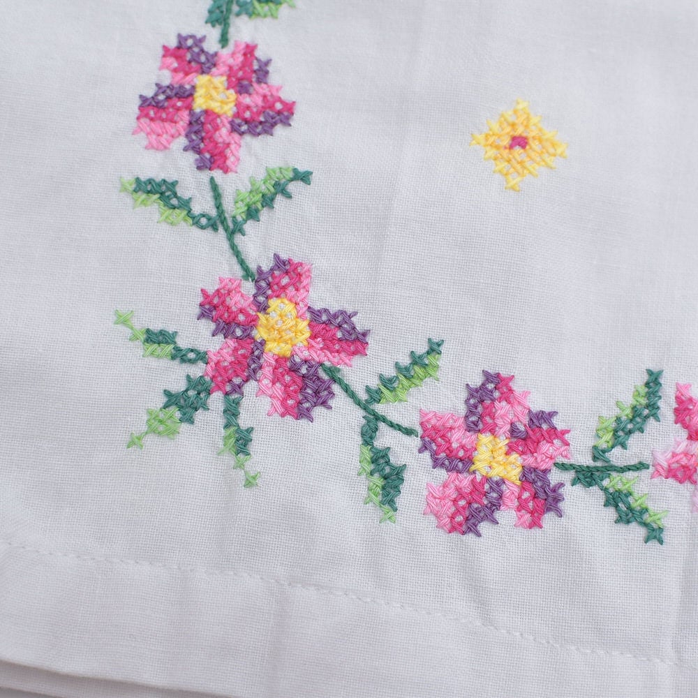 Kid's キッズ Remakeリメイク パッチワーク&フラワー 刺繍プリント
