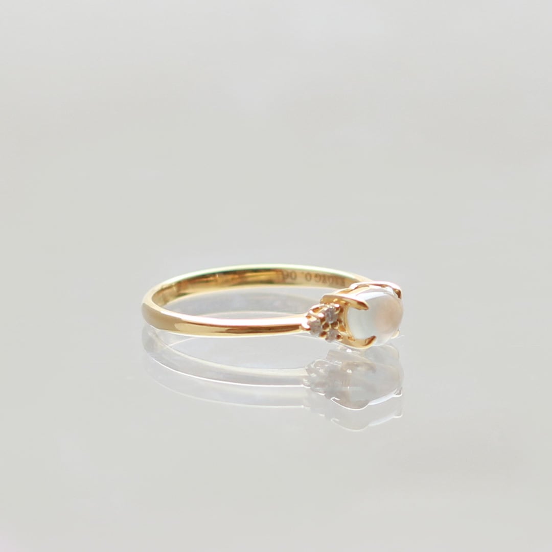 翡翠 氷翡翠リング ダイヤ入り K10YG ice jade diamond A貨翡翠 jd_rg1858