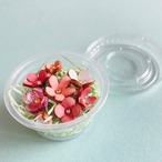 【革の花畑カップ】ピン加工8種の小花カップ(ピンクカラー)