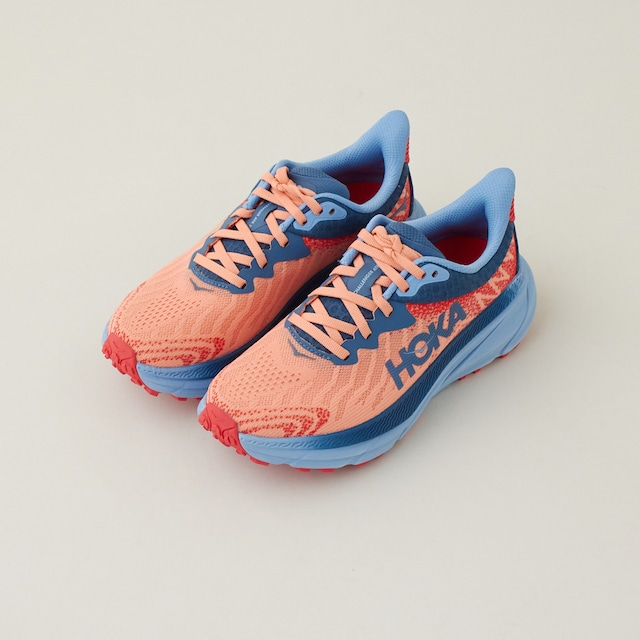 HOKA one one(ホカ オネオネ) W's CHALLENGER 7　 パパイヤ / リアル ティール  ウィメンズ トレイルランニング シューズ