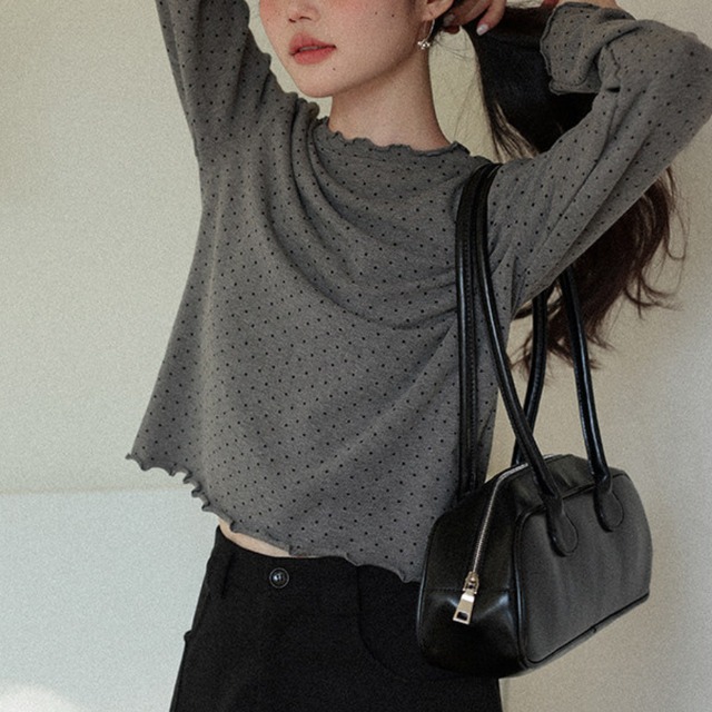 dot merrow cut-and-sew top　J00417