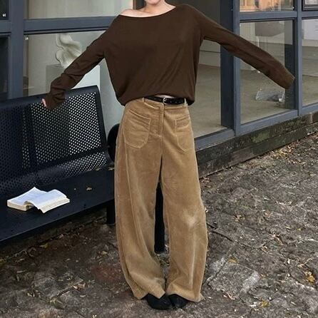 フルレングス ワイド パッチポケット パンツ YH9714