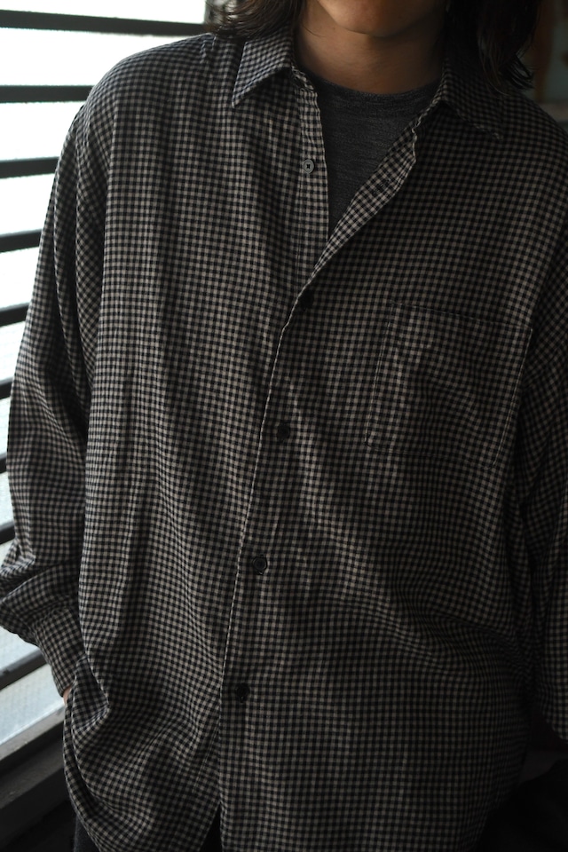 BAUTH / COTTON WOOL CHECK SHIRTS (BEIGE CHECK)
