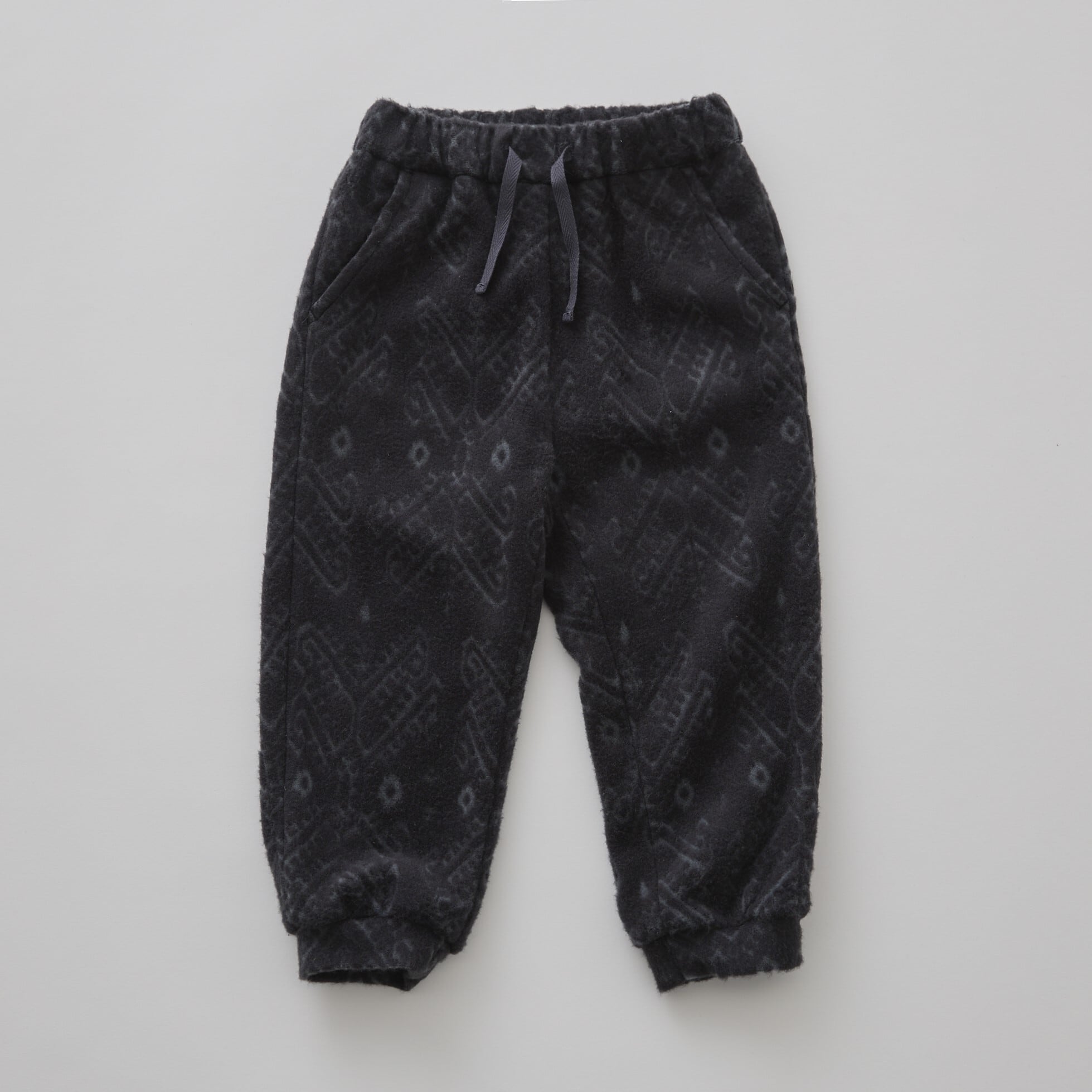 【25AW】eLfinFolk(エルフィンフォルク)Snow Jacquard Sweat Pants black(90/100/110/120/130)パンツ スウェット ジャガード