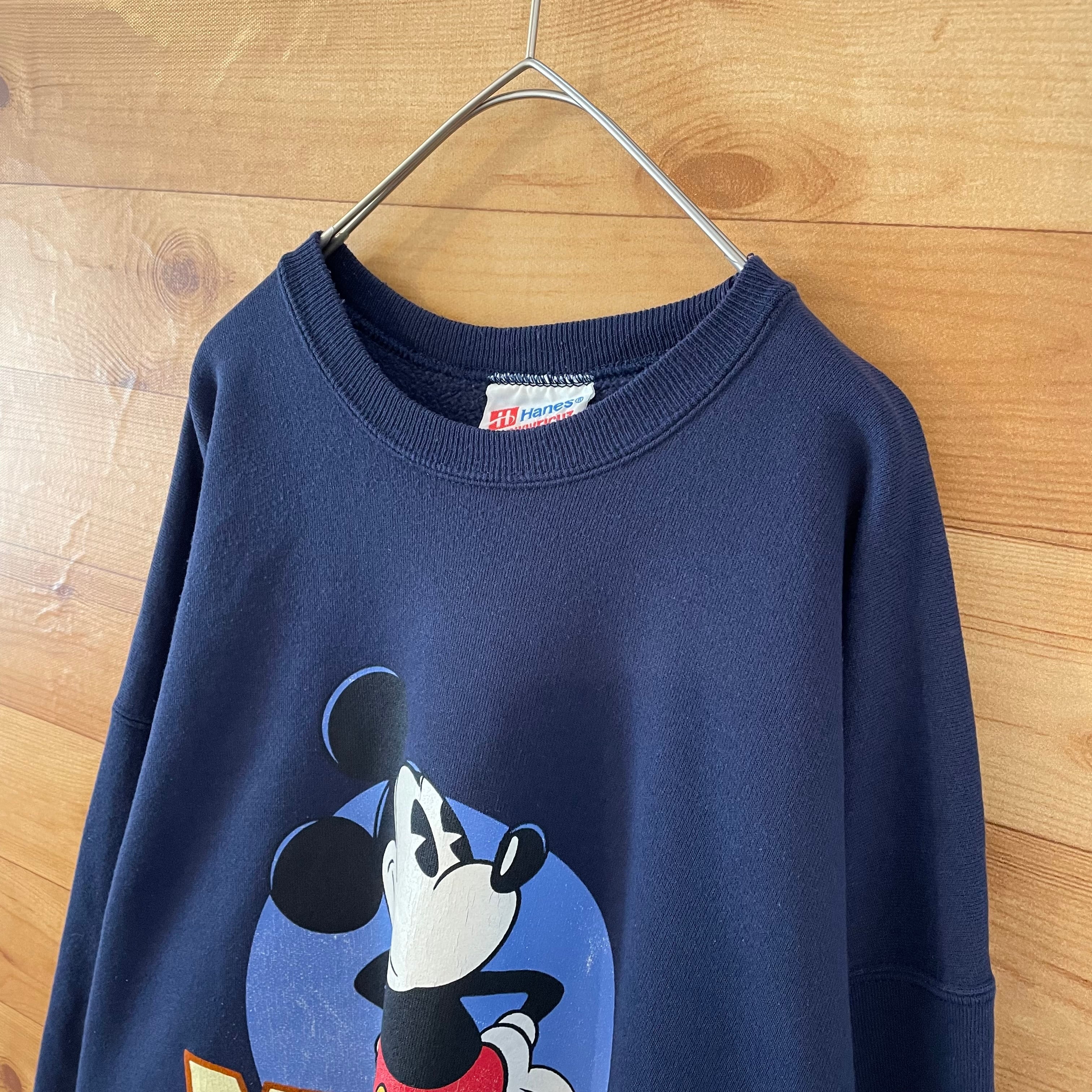 HANES】90s USA製 Disney ミッキーマウス Mickey Mouse ロゴ プリント