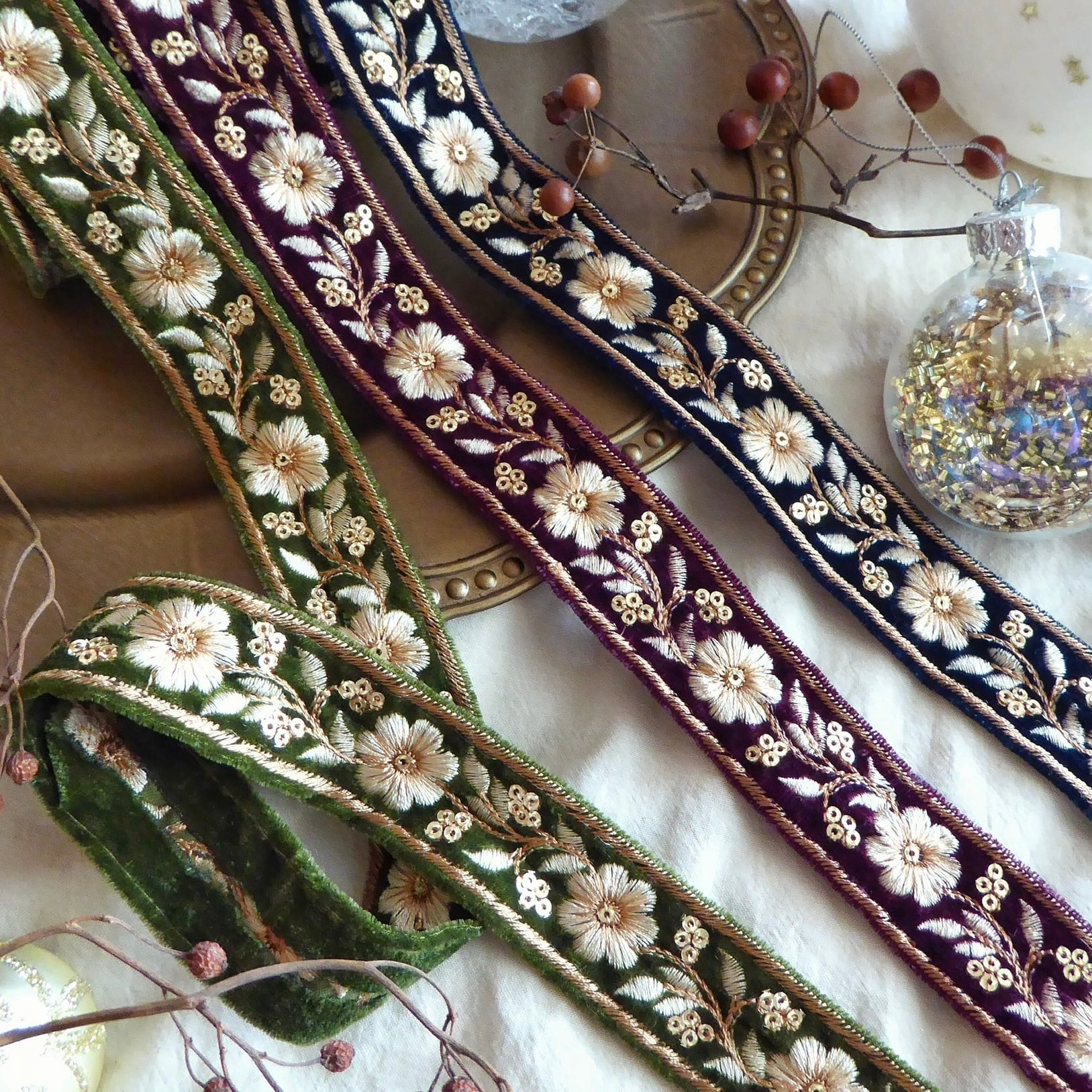 3cm幅 インド刺繍リボン | インド刺繍リボンカット売り「10cm ribbon」