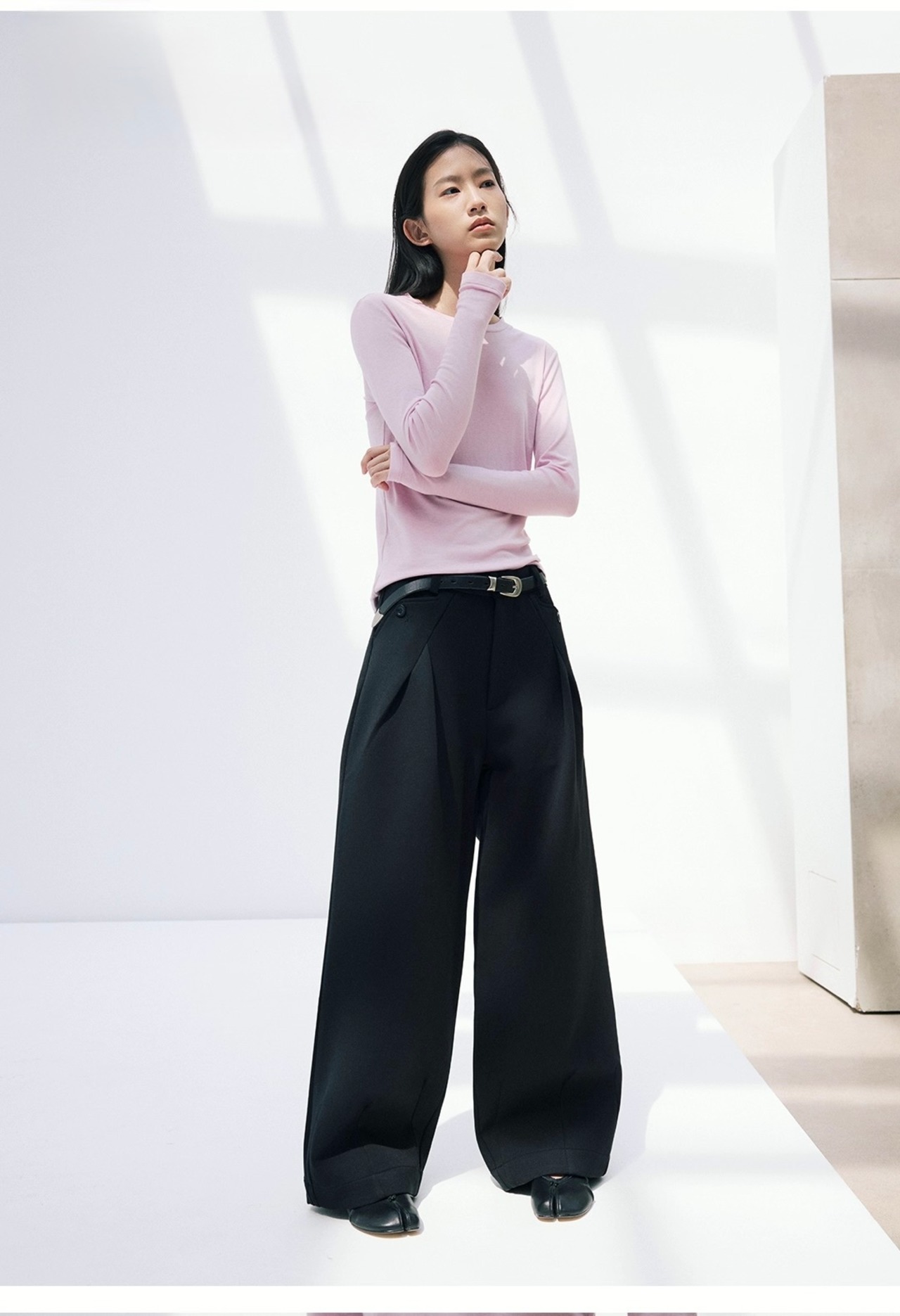 NORYBRAND Pleated A-line Wide Trousers