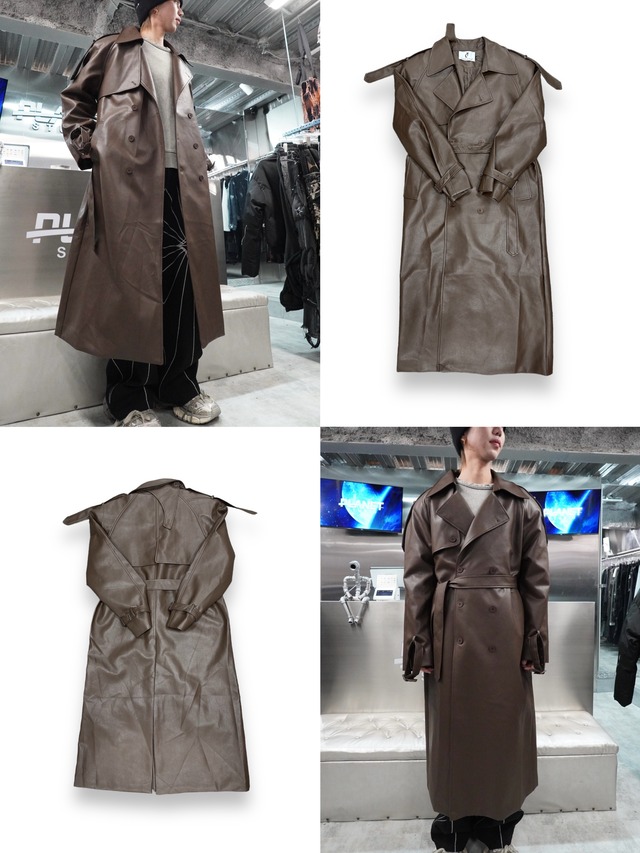 【PLANET STUDIO】leather long coat