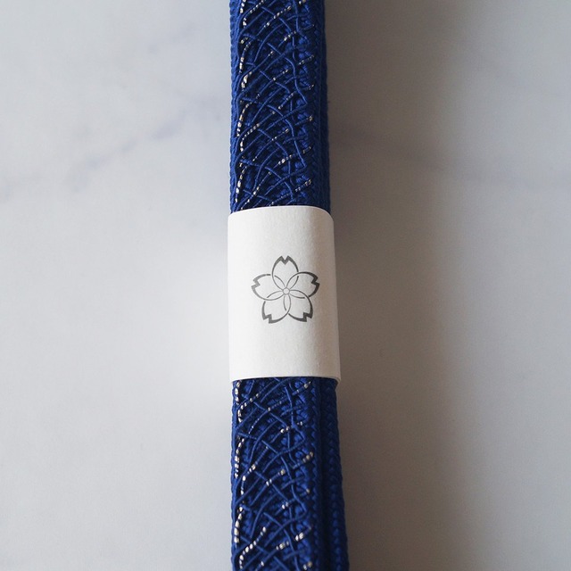 【和小物さくら・帯締め】紺色　高麗網目レースリバーシブル帯締め　No.250624⑭