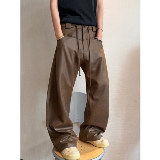 dannyandzee斑スエードストレートパンツ