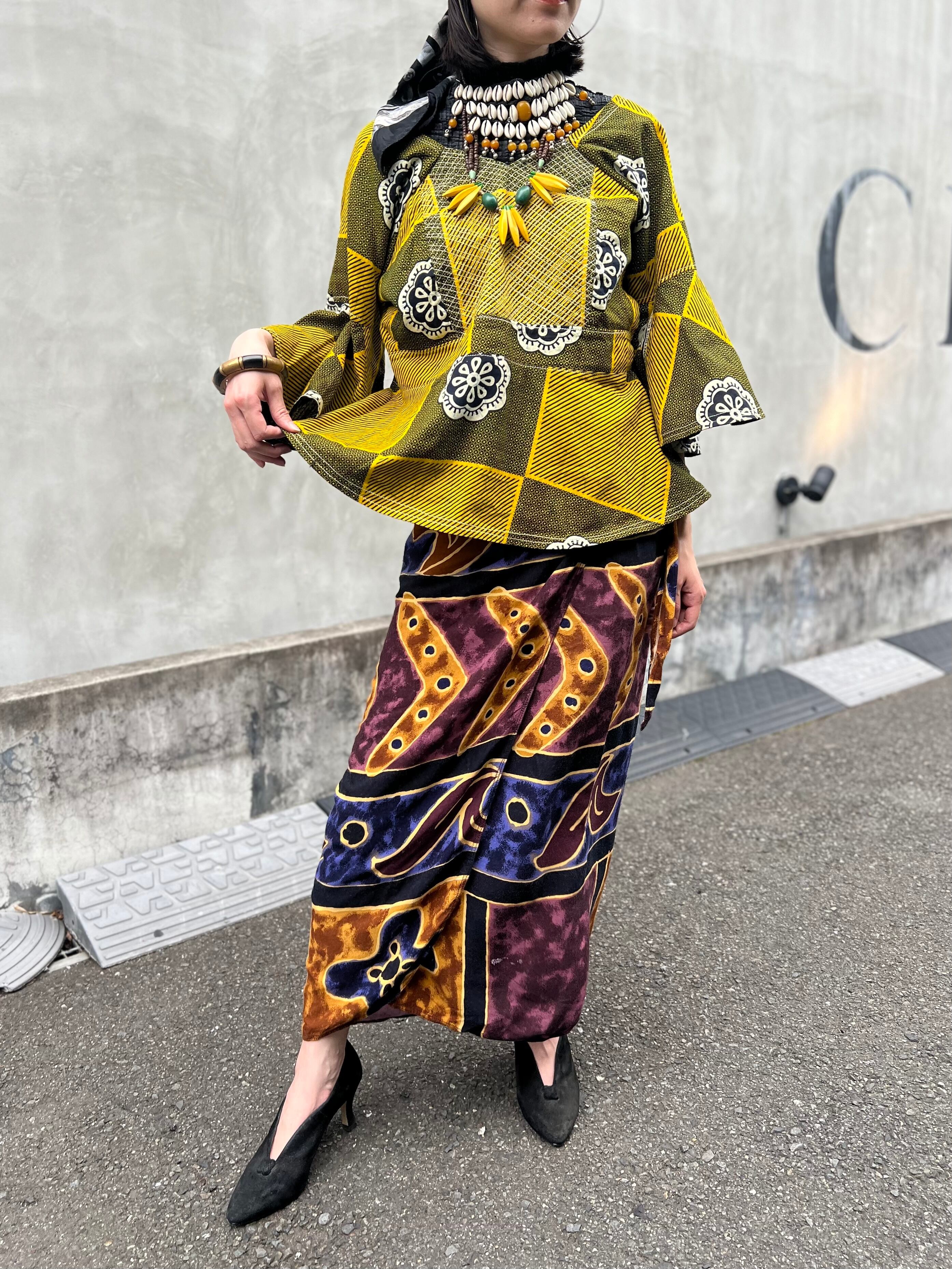 Vintage africanbatik peplum tops ( ヴィンテージ アフリカン ...