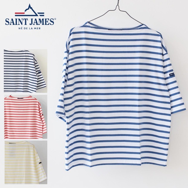 SAINT JAMES [セントジェームス 正規販売店] PRIAC TEE LOOSE BORDER [bo-20jc8733] ピリアックルーズT ボーダー・五分袖・ドロップショルダー・ボーダーカットソー・LADY'S [2024SS]