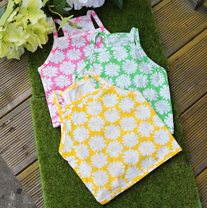 【SALE】 big flower crop top S ~ XL 3color / 犬服 春夏 新作 ショート丈 クロップドトップス 涼しい 可愛い 犬の服 タンクトップ ドッグウェア ペット わんこ服 top82