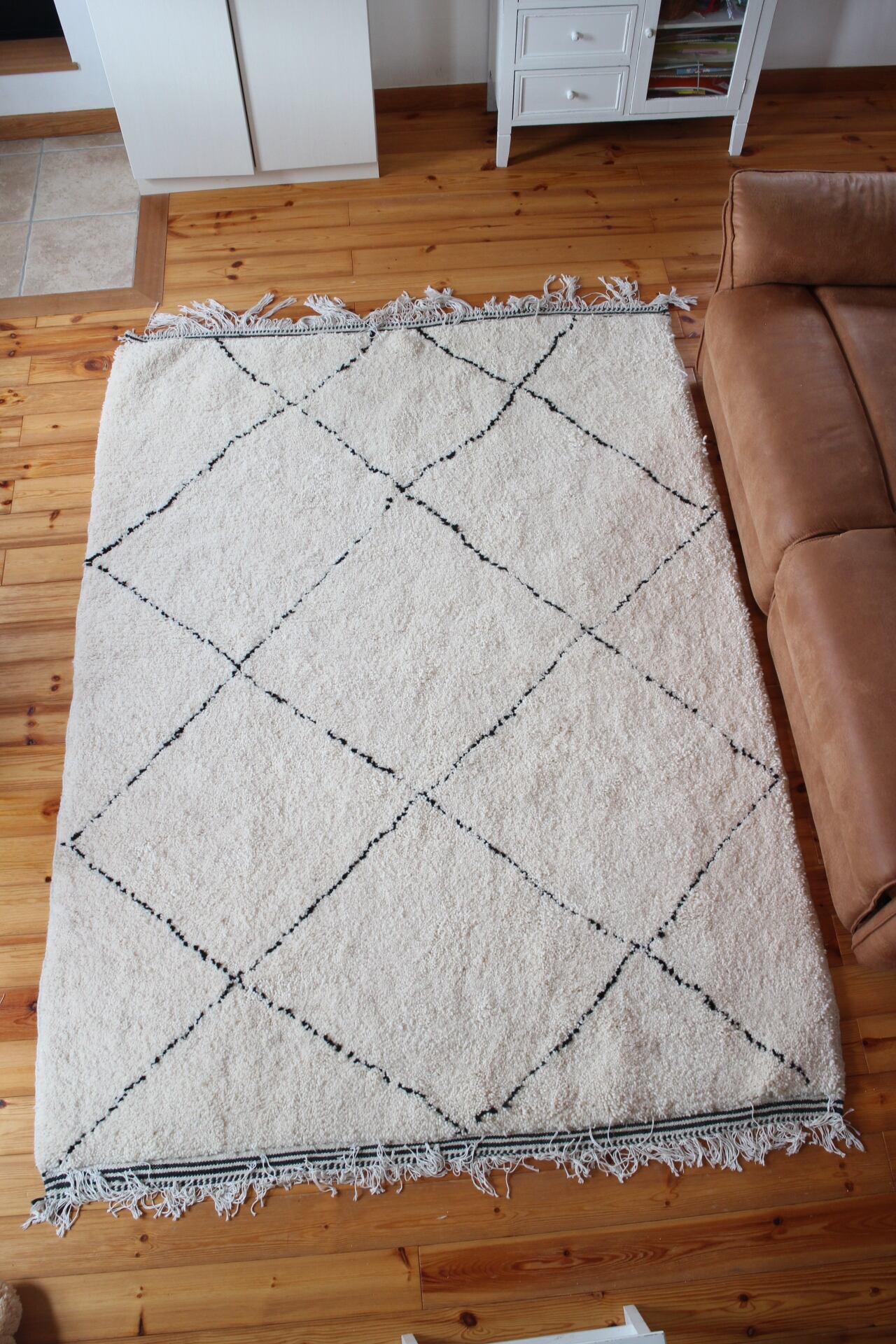 Riad  新品/グレージュダイヤ柄ベニワレン 新品/グレージュ白ダイヤスモールベニワレン ＃126 | Riad Home