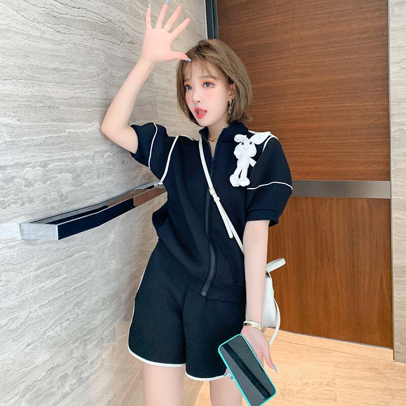 スリーブカーディガンカラーショーツ セット ランタンスリーブ コットン ブルマー MIUCO51261526403