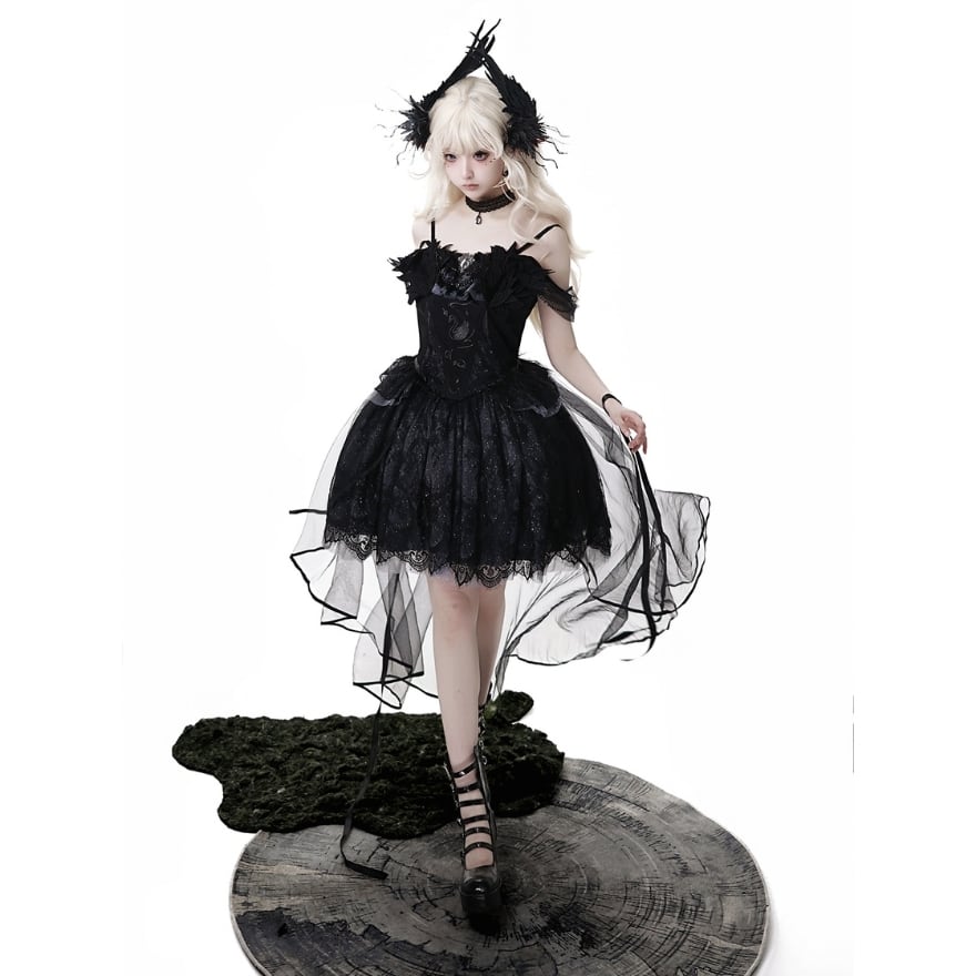 【ユ】ゴスロリドレス 黒 Mサイズ 7baf269b7cc55b4e3c4e78f9d94aca